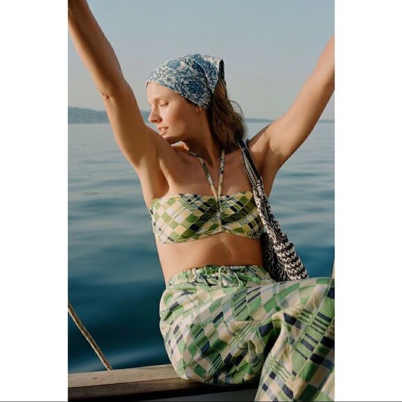 NEW Anthropologie Faithfull Twiggy Billie Check Halter Bikini Brielle Pants XL - Picture 6 of 6